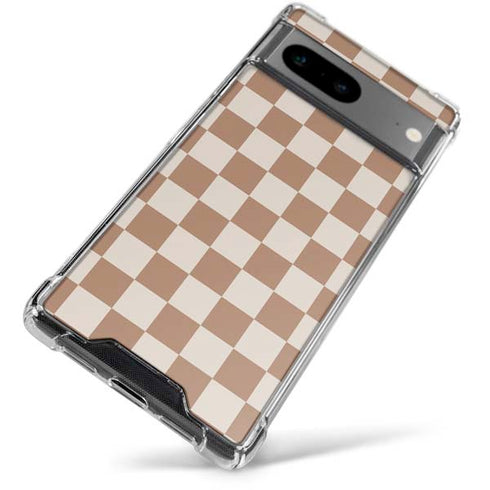 Neutral Checkered Google Pixel 8 Clear Case